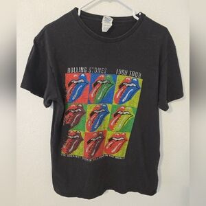 Rolling Stones Rock N Roll Band Tour T Shirt Mens Medium Delta Pro Weight Faded